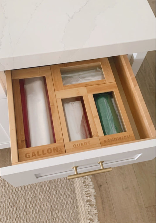 Bamboo Sandwich Bag Organizer Set