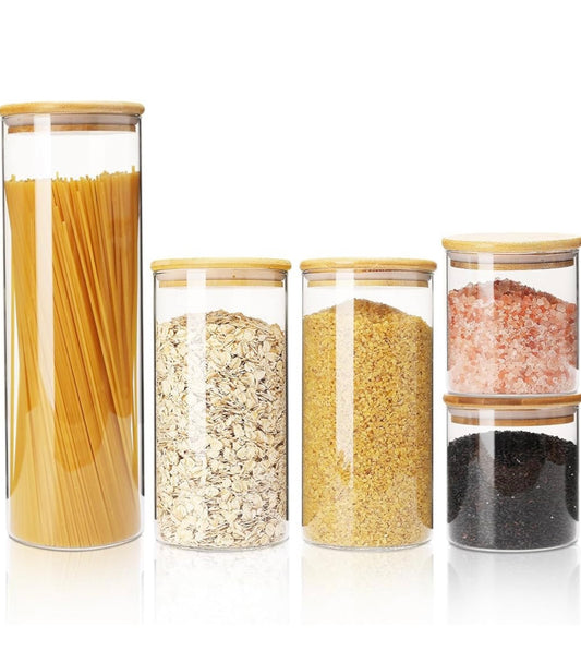 Pantry jars - Set of 5, Round